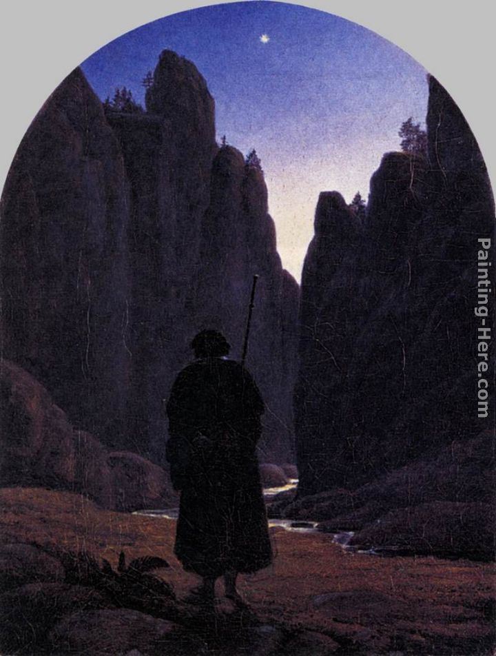Pilgrim in a Rocky Valley painting - Carl Gustav Carus Pilgrim in a Rocky Valley art painting